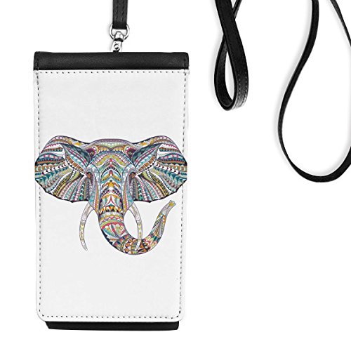 Sac à main suspendu téléphone en cuir mosaïque éléphant noir