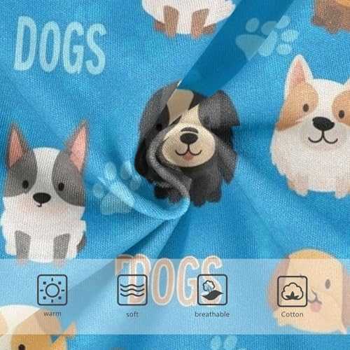 Cute Cartoon Dogs Blue Toddler Girls Panties, Girls Briefs, 2T–8 Years3