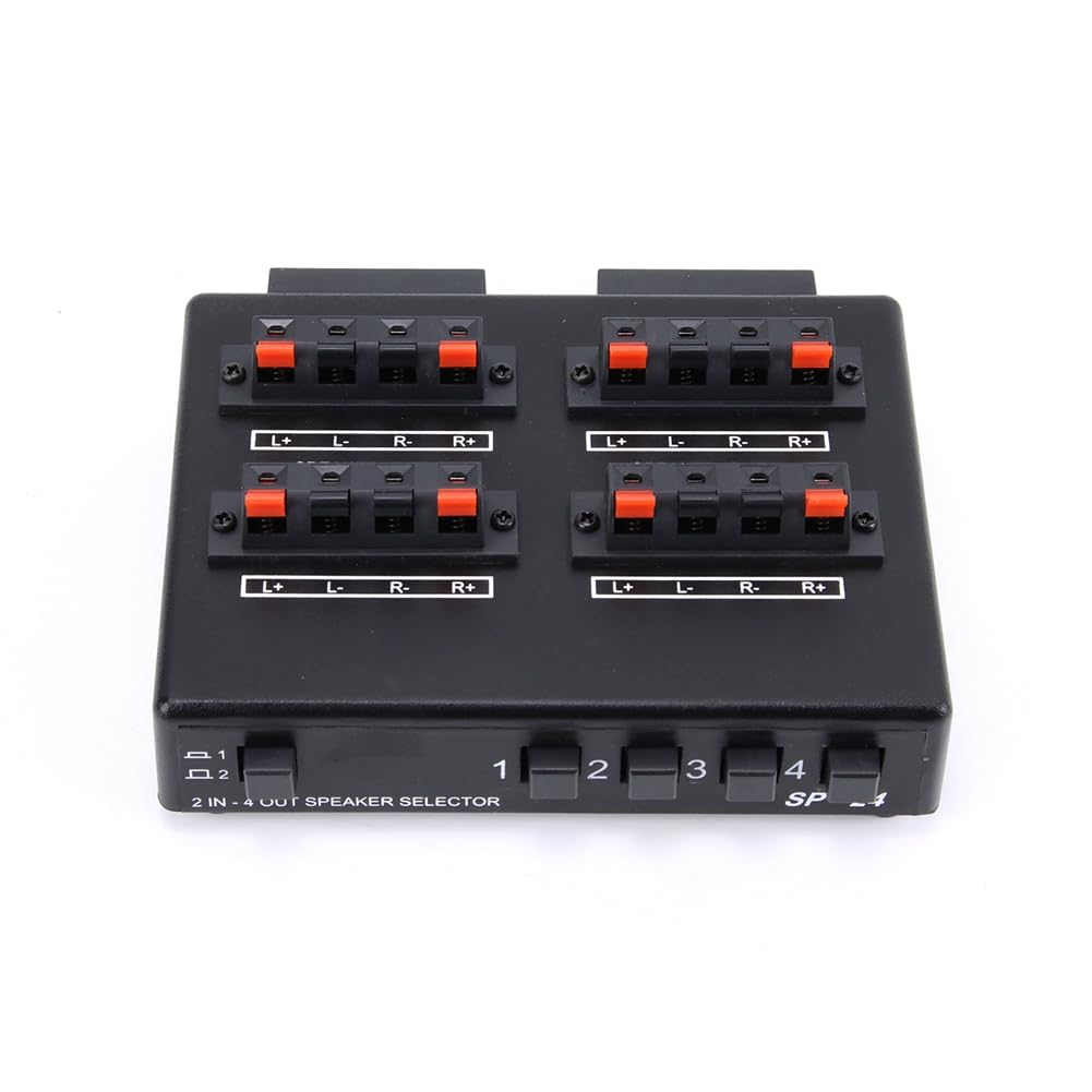 SP-24 Mini 2-IN-4-OUT SéLecteur Audio StéRéO Amplificateur BoîTe de Commutation RéPartiteur de Haut-Parleur