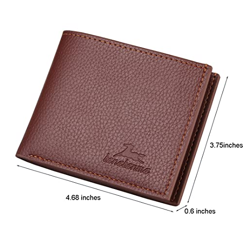 Image of Slim Wallet for Men with Coin Purse, Minimalist Wallet with Zipper, Bifold Mens Wallets with Credit Card Holder, PU Leather Men's Wallet with Money Clip, Carteras Para Hombres (BROWN)