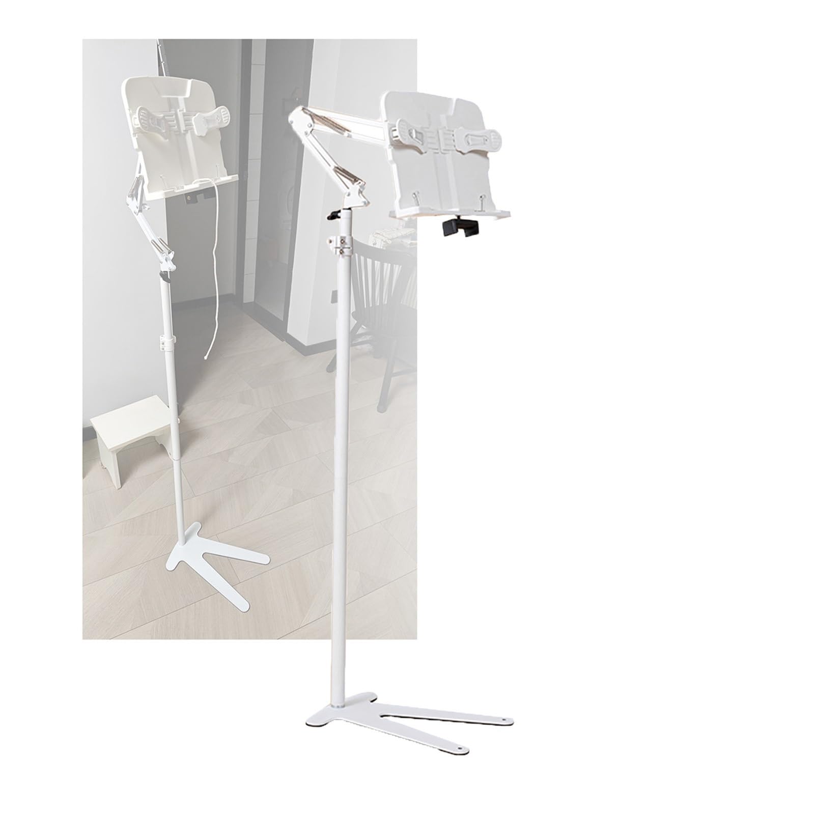 Soporte libros lectura a la hora de dormir, soporte suelo for tableta | Altura y ángulo ajustables, for recetas de portátiles, libros de partituras y oficinas en casa