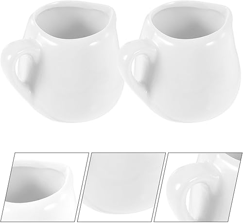 Miniatura 9 de UPKOCH 4pcs Hogar 3.0 fl oz Leche Recipiente de aderezo de cerámica Vertedor Cerámica Ketchup Mini Pot Restaurante Ensalada Aderezo Crema Crema