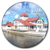 Imán decorativo para nevera, diseño de isla de roble de Finlandia, para recuerdo de viaje