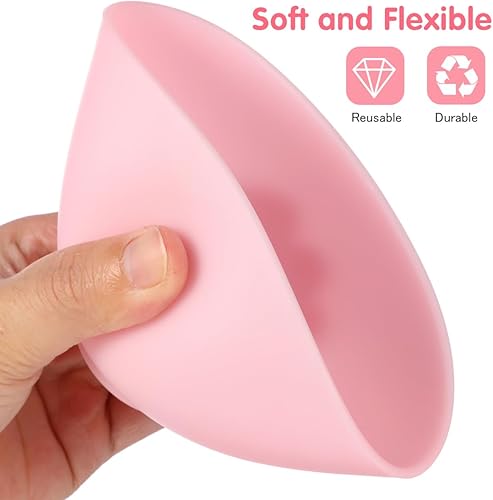 Miniatura 2 de EXCEART 3 cuencos de silicona rosa para mezclar máscaras faciales, almacenamiento de especias de belleza, antiadherente, flexible, juego de cuencos