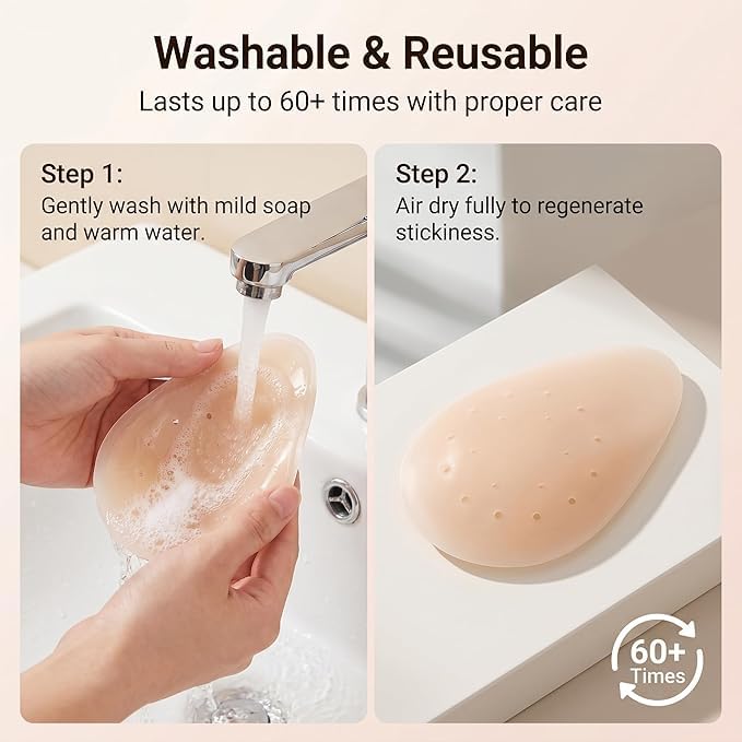 Image of Breathable Nipple Covers for Women,Teardrop Breast Lift Pasties with Air Holes,Reusable for Summer Strapless Backless