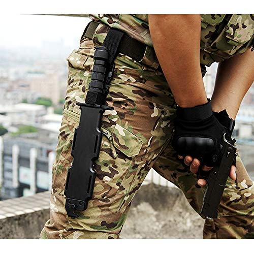 Ciyuhome Tactical Rubber Knife,Military Training Abs Plastic Dagger M9 M16 Fixed Blade Knives Scabbard Model Kit For Airsoft Guntoy Martial Arts Pretend Play Cosplay Funning Game Halloween #TOP6