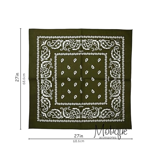 Image of Motique Accessories Extra Large Paisley Bandana 27x27 Inch