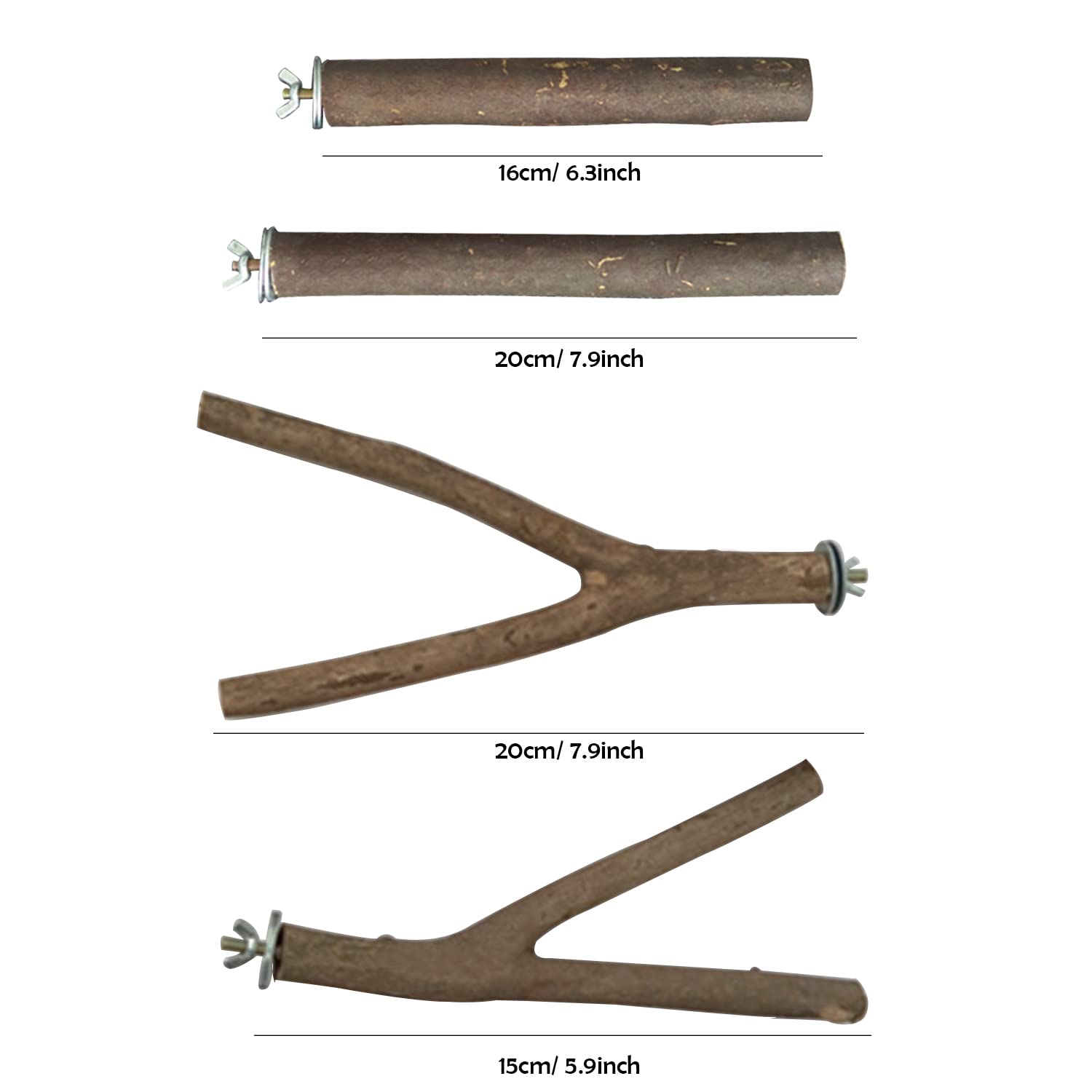 6 Pz Posatoi per Uccelli, Posatoi in Legno Posatoio per Pappagalli per Posatoi Legno per Pappagalli, Posatoi per Uccelli Legno Naturale, per African Parrot Birds