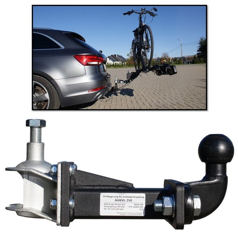 XIMPLIO Universelle Hakenverlängerung für Fahrradträger inkl. Steckkupplung für jedes Type Anhängerkupplung 200 mm