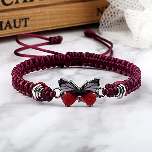 Fuqimanman2020 Colorful Butterfly Charm Bracelet String Handmade Woven Adjustable Braided Rope for Couple Women Friendship BFF Party Family Jewelry3