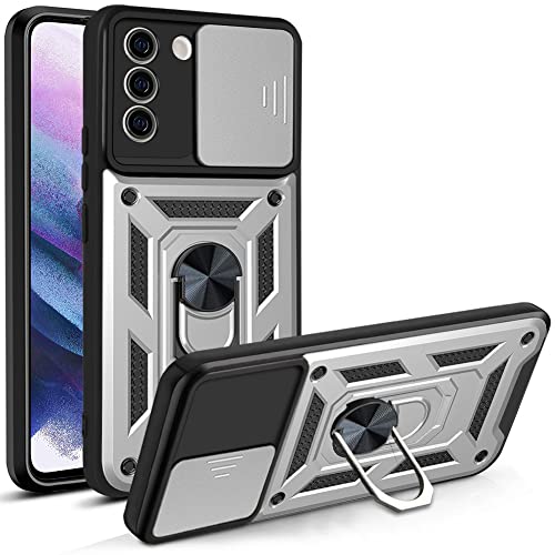 bojioderf Compatible with Nokia G21 Case,Compatible with Nokia G11 Magnetic Bracket [PC+TPU] 2 in 1 Slide Lens White