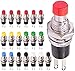 Produktbild VISSQH 30 Stücke mini Momentane Druckschalter Lockless 2 Pins 1A AC250V/3A AC125V SPST ON/OFF Taste Schalter für Horn KFZ Auto Armaturenbrett Boot (Schwarz/Rot/Grün/Gelb/Blau/Weiß)