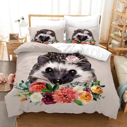Housse de couette 140x200 anti-plis en microfibre hérisson pour un lit parfait sans repassage