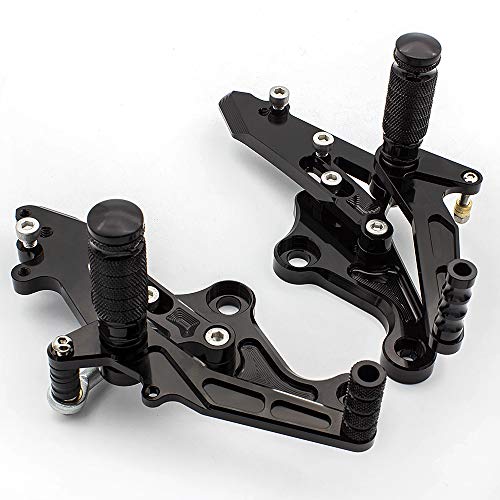 Cnc Grom125 17-22 Motorcycle Adjustable Rearsets Foot Pegs Rear Set Footpeg Brake Shift Pedal Compatible With Grom 125 Msx125 2017 2018 2019 2020 2022 Black #TOP2