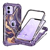 LONTECT for iPhone 12 Case/iPhone 12 Pro Case Marble Shockproof Heavy Duty Rugged Durable Protective