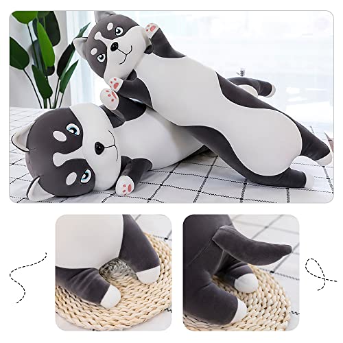 Lianai Almofada fofa de desenho animado longa em forma de husky boneca brinquedo de pelúcia brinqued
