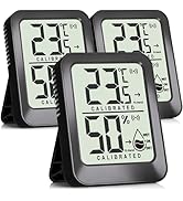 AyayaBoss 3-Pack Mini Room Thermometer Indoor Hygrometer Humidity Meter, Digital Temperature and ...