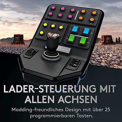 Logitech G Saitek Farm Sim Controller, Farming Simulator Bundle bestehend aus Lenkrad, Steuerkonsole, Gas- und Bremspedal, 900° Lenkbereich, 38+ Tasten, USB-Anschluss, PC/Mac - Schwarz - Image 3