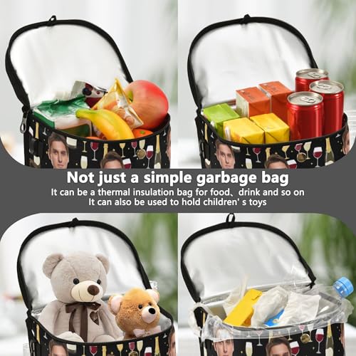 Image of Wudan Cartoon Wine Stars Custom Trash Cans for Car with Lid Lid Leak Proof Holder Trash Can for New Car Accessories