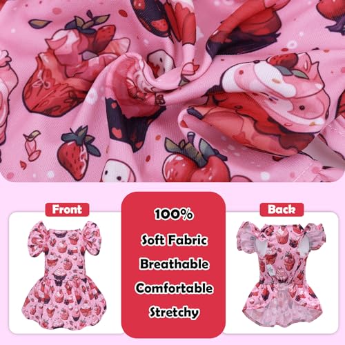 Image of CuteBone Frilly Dog Dress Princess Puppy Birthday Dresses with Ruffled Sleeves Cat Clothes Outfit for Small Dogs Girl Pet Apparel