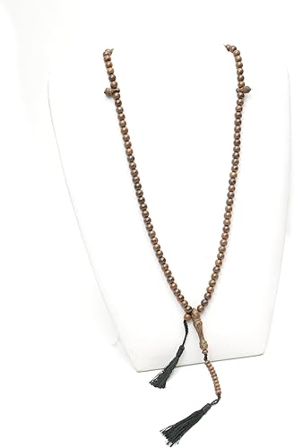 Miniatura 4 de Cuentas de oración islámica de madera  Natural Johar Tasbih 99 ct Redondo 0.315 in Cuentas con Borlas Negras, Madera, No es una piedra preciosa