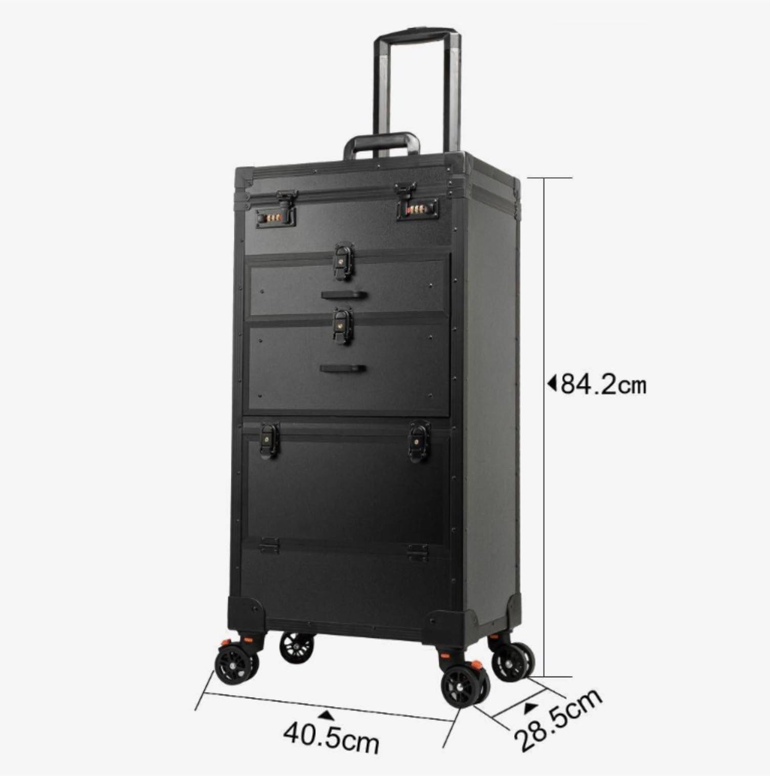 Carrello Beauty Trucco Salone di Bellezza Bagaglio Rotolamento Lucchetto Treno Valigia Parrucchiere Trolley Viaggio Organizzatore Strumento Parrucchiere Hair Stylist(White)