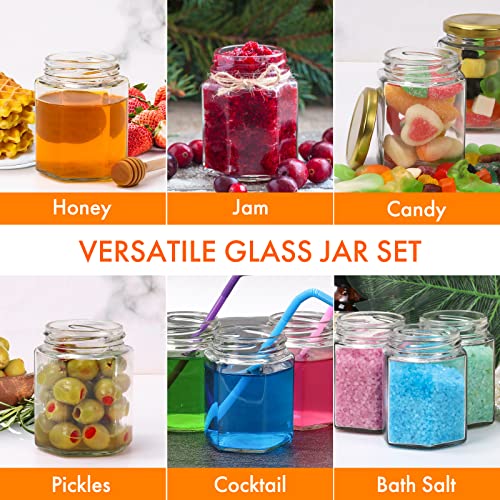 AuroTrends 3oz Honey Jars with Dipper 48Pack, Mini Honey Jars for Baby Shower Favors/Wedding Favors for Guests Bulk-Mini Glass Jars with Lids/Wooden Dippers (3 fl.oz-48Pack) - Image 6