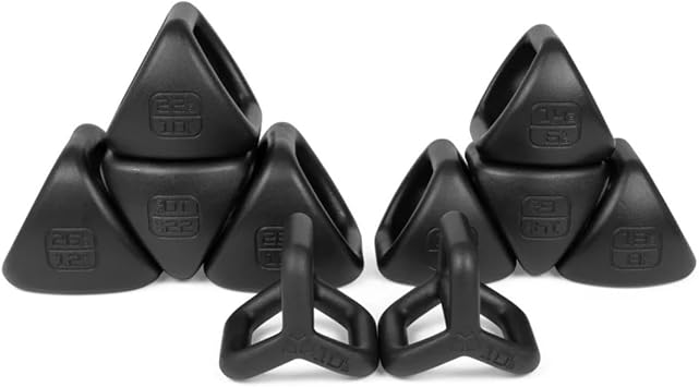 TRX YBell Pro Series 3-in-1 Dumbbell, Kettlebell and Push Up Stand Workout Equipment | Commercial Grade Powder Coated Surface | Perfect for Strength Training & Conditioning Workouts | 10 Piece
