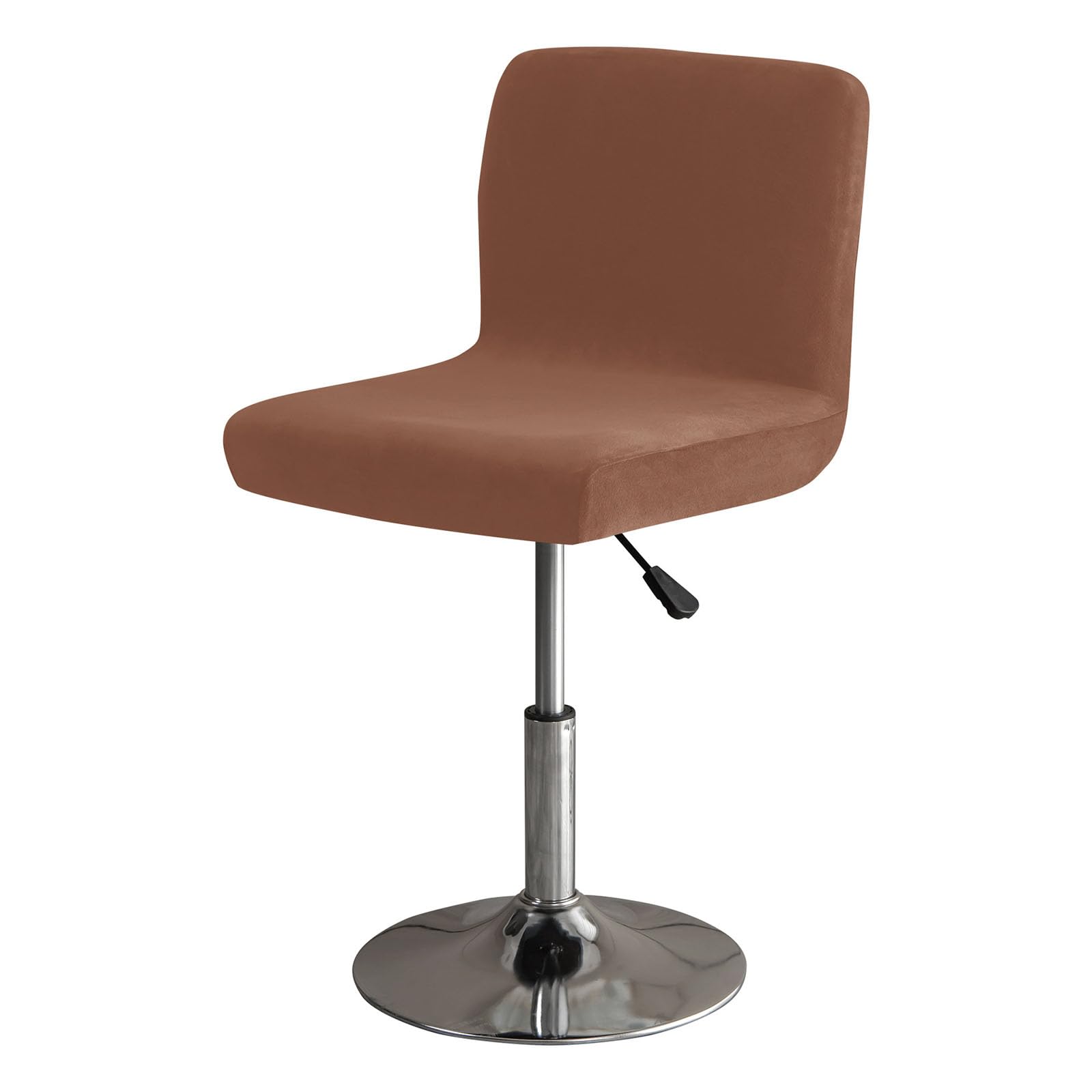 GUYIRT Soft Stretch Bar Stool Covers with Back, Velvet Slipcovers for Bar Stools Dustproof Protector for Short Back Pub Chairs-dark coffee-Set of 6