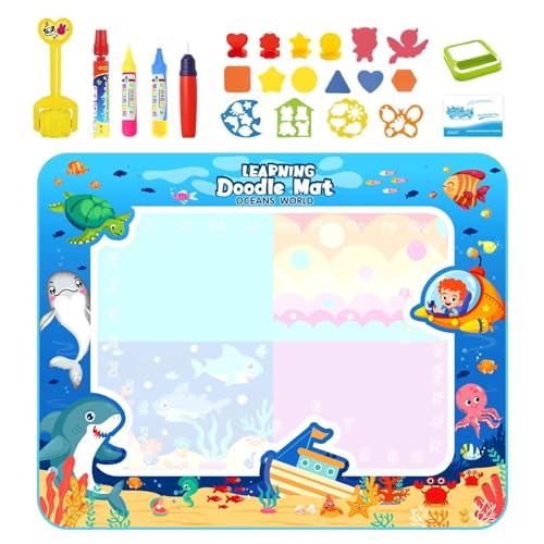 Tapete para colorear con agua, tapete para dibujar con agua | Alfombra educativa para pintura al agua para niños,Estera educativa grande del dibujo del agua para los niños, portátil para viajar