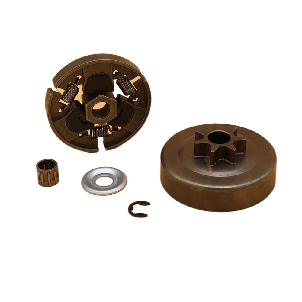 7 Zähne Kupplung Trommel Kette Kettenrad Felge Lager Kit kompatibel mit Gas Kettensäge MS250 MS230 MS210 MS025 MS023 MS021