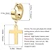 TXPFF 3 Pairs of Cross Earrings Dangle Hinged Men Earrings Stainless Steel Cross hoop Earrings for Men and Women,Silver,Gold,Black(small）