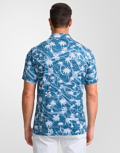 Image of Obla Mens Golf Polo Shirts Short Sleeve Dry Fit Performance Moisture Wicking Casual Print Collared Golf Shirts for Men