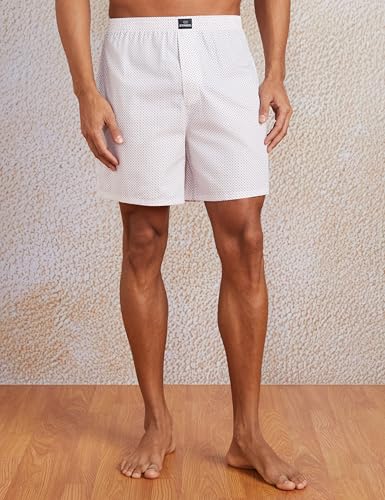 Image of Amazon Brand - Symbol Men's Cotton Printed Boxer Shorts (Combo Pack of 2) Casual | Underwear | Half Pants | Short Pant - Regular Fit with Back Pocket