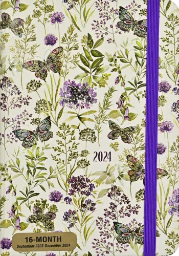 2024 Amethyst Butterflies Weekly Planner (16 months, Sept 2023 to Dec 2024)
