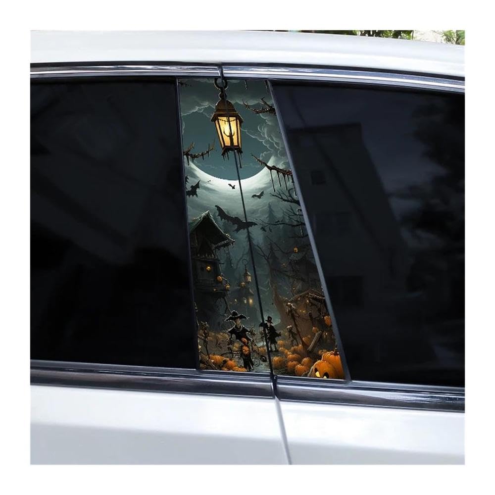 Body Parts 2pcs Car Pillar Stickers Holiday Decorative Horror Decal DIY(Type A)