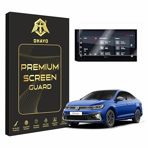 Image of OHAYO Screen Protector for Volkswagen Virtus 10.1 Inch Infotainment Touchscreen Display | 9H Hardness Military-Grade Scratch Resistant Protective Film | Anti-Fingerprint HD Clear Navigation Screen Guard | Compatible with Volkswagen Virtus All Variants | Not Tempered Glass