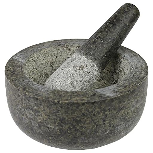 Jade Temple Mortero de Piedra con Maja, Granito Macizo con 15,5 cm de diámetro y 8 cm de Altura, Gris, 15.5 cm (17036) | Ya disponible en tu tienda friki favorita! En mundofriki.es!