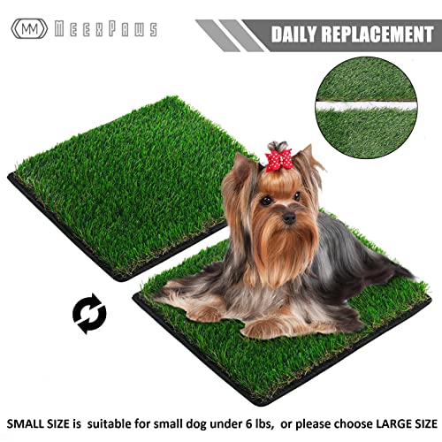 Meexpaws Dog Grass Pee Pads For Dogs With Tray , Small Size 18 By 14 In , 2 Dog Artificial Grass Pads , Indoor Dog Litter Box #TOP1