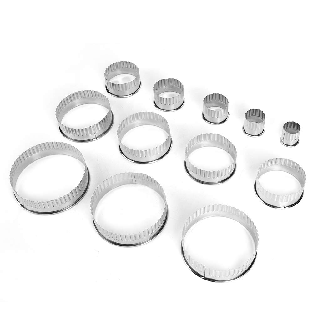 Set 12 Coppapasta Tondi In Acciaio Inox - Diametri Da 3 A 12 Cm | Con Scatola Metallica Per Riporo | Per Biscotti E Paste - Foto 4