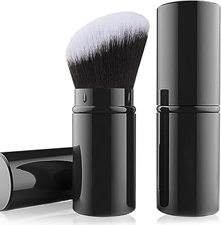 Black Makeup Brush with Cap Retractable Face ...