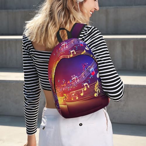 Sac à dos d'infirmière imprimé notes de musique colorées avec grand compartiment