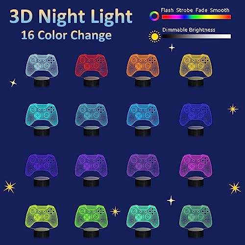 Attivolife-Gamepad-3D-Illusion-Lamp-Controller-Night-Light-with-Remote-Control-Timer-16-Color-Changing-Desk-Lamp-Kids-Gamer-Room-Decor-Plug-in-Best-Cool-Festival-Birthday-Gift-for-Boy-Men
