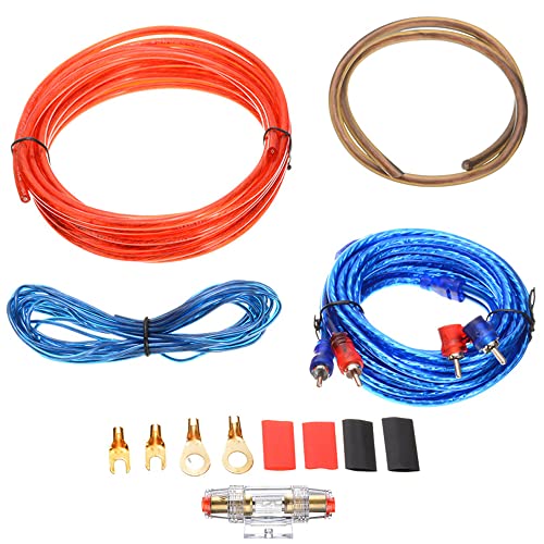 DAJASD 1500W Juego de Cables amplificadores Juego de conexión, Cable Amplificador de Potencia 10GA, Kit de Cables para amplificadores de Potencia de Audio de Coche Cover