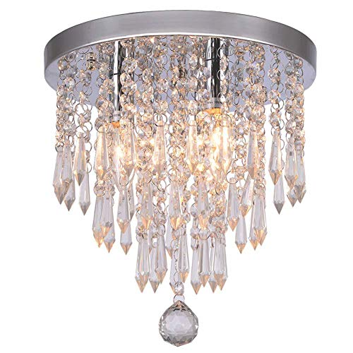 Chandelier Plafond LED Cristal K9 pour Éclairage Anti-Ombre