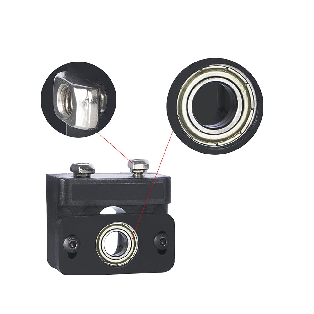 Z-Achsen Leitspindel-Halterung Für 3D-Drucker - Verstellbar, Für CR10, Ender-3, T8-Schraube - Aluminium, Schwarz
