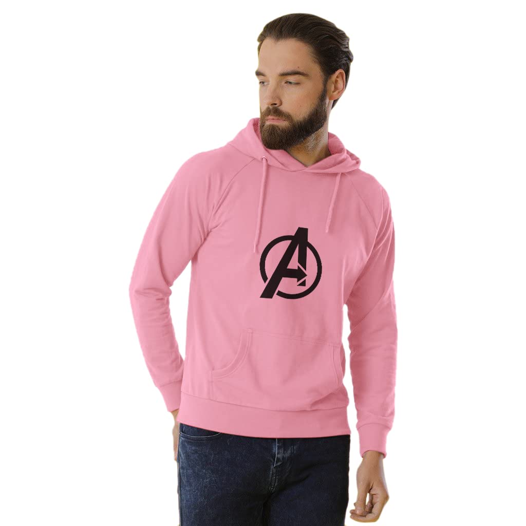 SATPURUSH Avanger - Camiseta casual de algodón de manga completa con estampado negro para hombre y mujer, gorro de mono cálido, cuello con capucha, ajuste regular, sudaderas con capucha para parejas