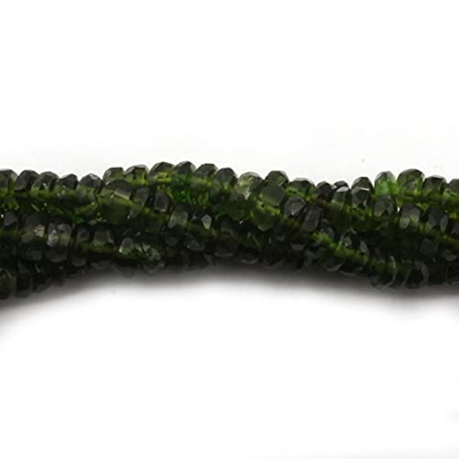 Chrome Diopside en perles rondelles facettées 3-6mm de 18 pouces pour la création de bijoux précieux