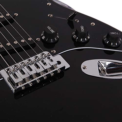 Image of GLARRY Full Size Electric Guitar for Music Lover Beginner with 20W Amp and Accessories Pack Guitar Bag (Black, 39 inch Right Handed)