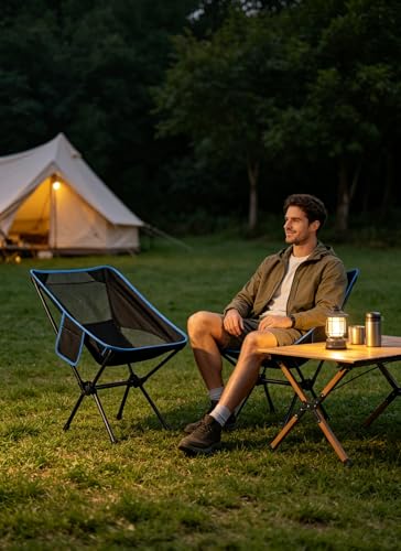 Silla plegable portátil para camping Wind Tour para uso al aire libre malla negro miniatura 6